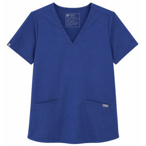 FIGS Women's Blue Scrub Top Size Small Stretch Medical Uniform Workwear Pockets